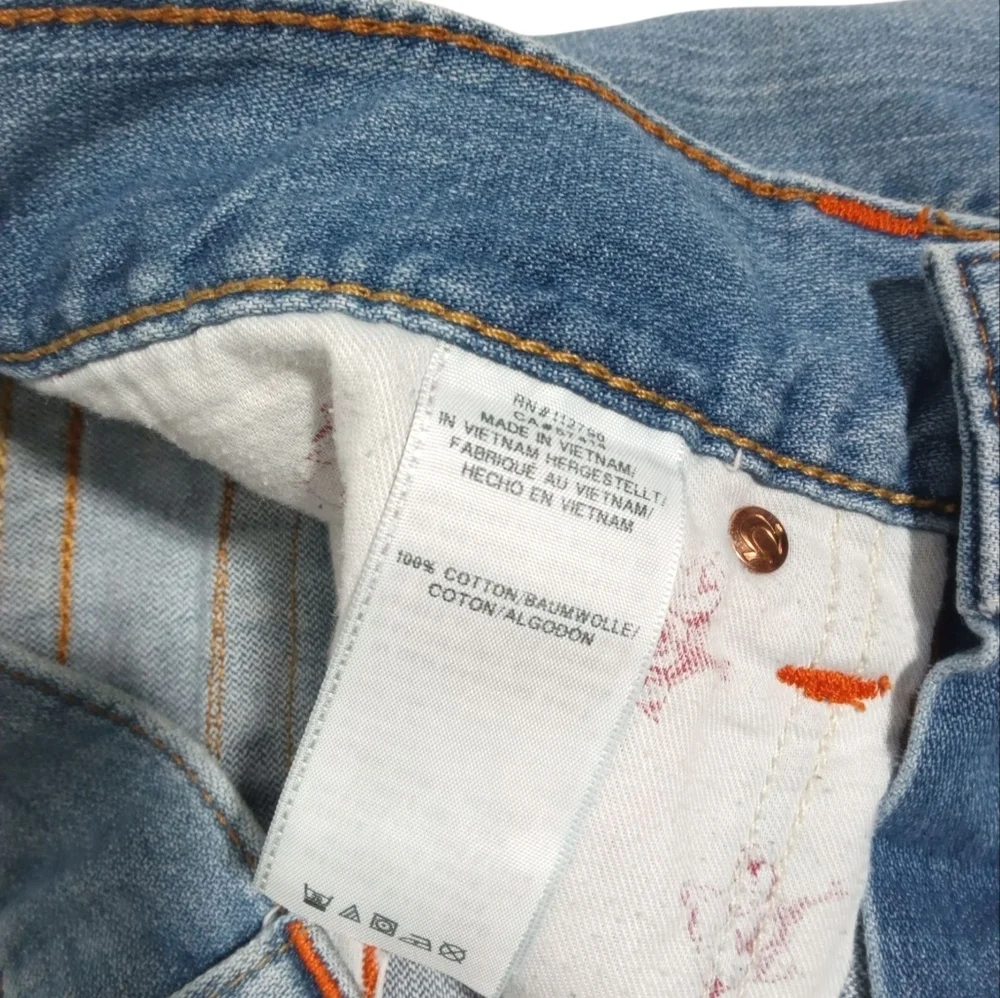 True Religion Men’s Slim Fit Jeans Light Wash Horseshoe Flap Pocket Size 31/33